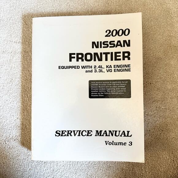 Nissan Frontier 2000 Factory Service Manual Volume 1-4 Shop Repair Original Set - Picture 5 of 6